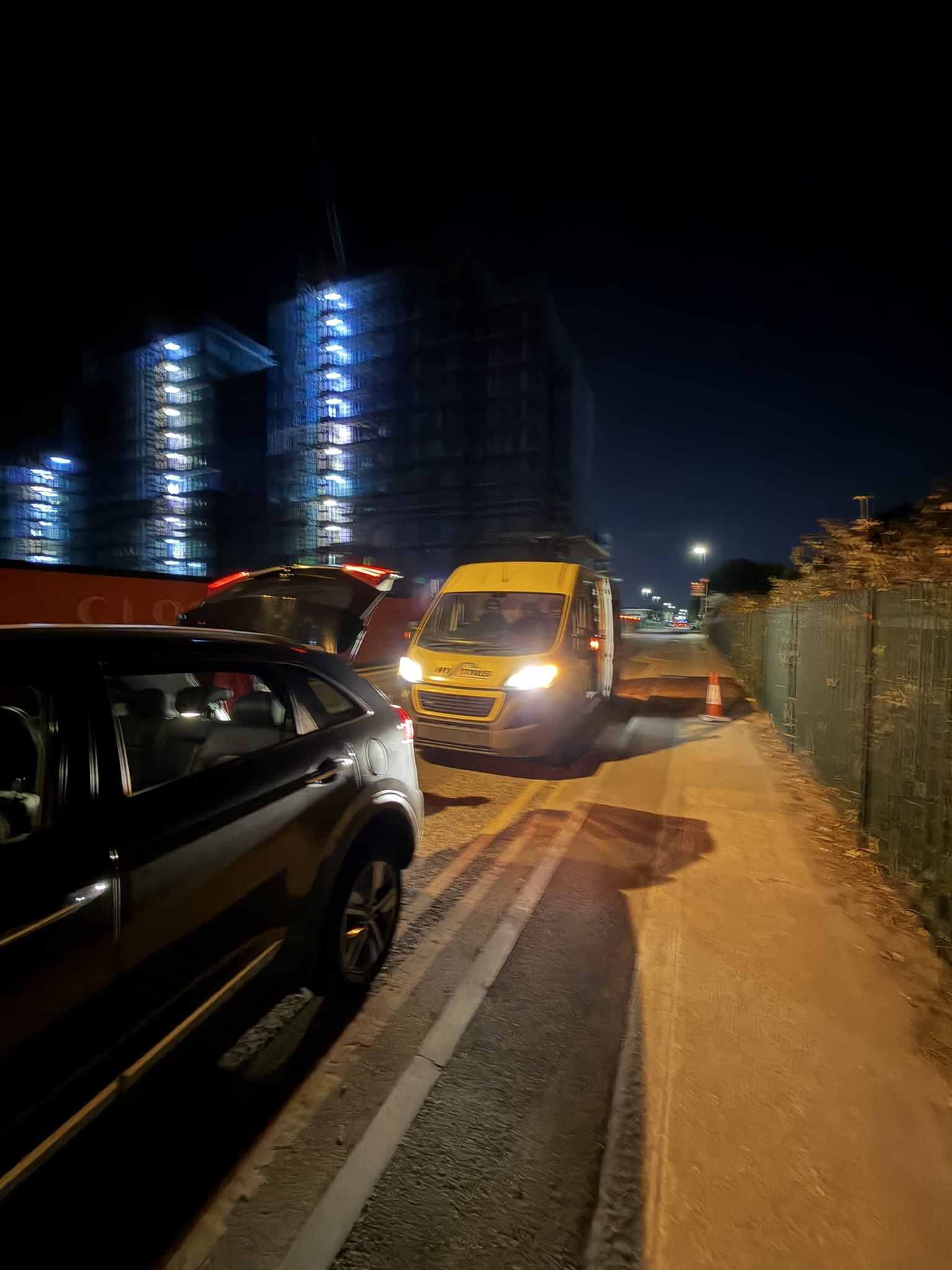 Driver with a flat tyre stranded in South East London